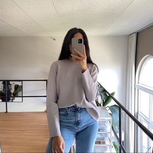 Babaton Aritzia Macmurray lilac crossed back sweater